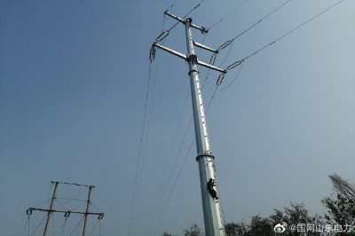 濱州供電公司對110千伏杜西線進行加高改造