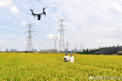 玉山鎮(zhèn)群南村使用無人機(jī)巡視500千伏玉石線