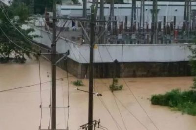 電線旁，盡量別蹚水過！