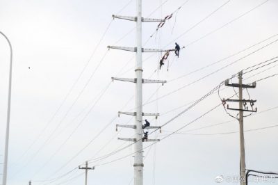 完成15號鐵塔至26號鐵塔的導線敷設(shè)工作