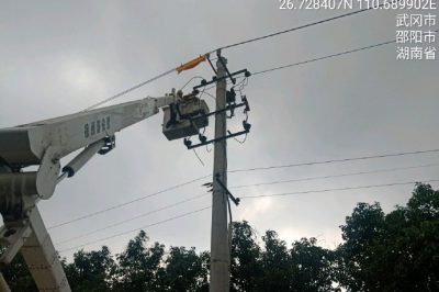 對10千伏法高線安電支線12號(hào)桿進(jìn)行帶電解開支線三相引線作業(yè)