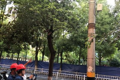 對(duì)城區(qū)114市區(qū)1線進(jìn)行帶電檢測工作