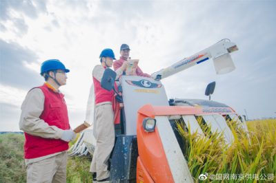 來(lái)到南京溧水和鳳鎮(zhèn)吳家橋村稻田間為農(nóng)戶檢查用電線路