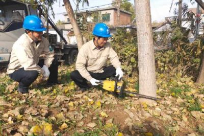 對轄區(qū)內(nèi)10KV線路通道內(nèi)樹木進(jìn)行徹底清理